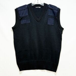 Sweater Vest Uniform Black With Blue Knit Size L